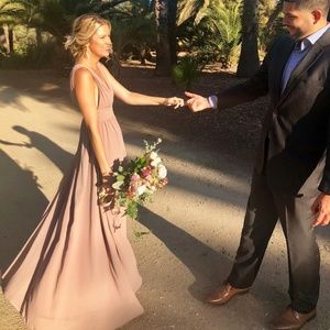Lulus Heavenly Hues Gown in Taupe